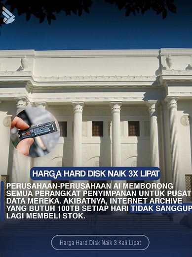 Wayback Machine — situs yang nyimpen lebih dari 800 miliar halaman web sejak internet ada — sekarang hampir bangkrut. Bukan karena nggak ada yang peduli. Tapi karena harga hard disk melonjak 3x lipat. Perusahaan-perusahaan AI borong semua storage yang ada buat pusat data mereka. Sisanya? Habis. Harganya? Nggak terjangkau. Ironi terbesar: teknologi yang harusnya bikin kita lebih cerdas — justru pelan-pelan menghapus ingatan kolektif manusia. Kalau Internet Archive tutup besok, miliaran informasi 