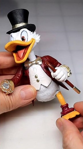 I made Scrooge McDuck for Polymer Clay (The Walt Disney Company by Carl Barks) #fan #art #clay