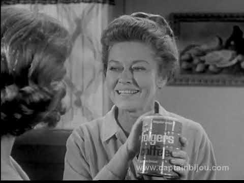 1960s FOLGER'S COMMERCIAL - "Mrs. Olsen Bails Out a Barbeque" - Virginia Christine
