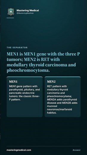 MEN1 vs MEN2: Genes and Anchor Tumors (USMLE Step 1) #Shorts