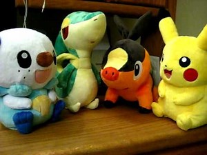 Video of a Conversational Chat between Pikachu, Snivy, Tepig and Oshawott Talking Plush Toys