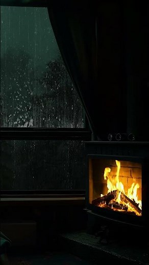 #rainonwindow #rain #rainsoundsforsleeping #relaxingrainforestthunderstorm #CracklingFireplace