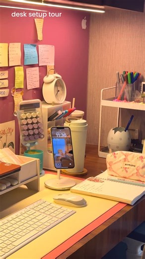 Shivangi Singh on Instagram: "a mini tour of my home office / desk setup. - desk mat : @atelierneorah - desktop stand, laptop holder : @amazondotin - keyboard, mouse : @iclever_tech - chair : offline purchase #desksetup #desk #productivity #work #homeoffice #workoffice #desktour"