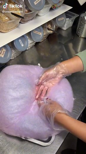Fluffy Cotton Candy Burrito Dessert - Creamberry Fairy