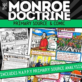 Monroe Doctrine Primary Source Analysis Activity Worksheet Cartoon Simon Bolivar