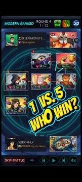 Amazing #Splinterlands #battle - 1 vs. 5 and who win? #mobilegame #cardgame