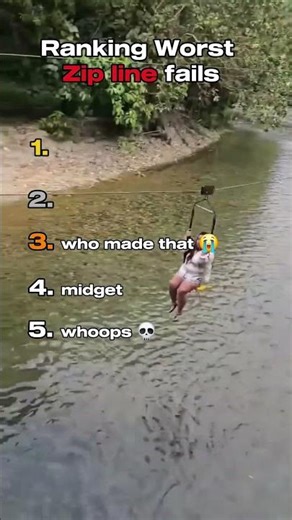 Ranking the WORST Zipline fails.#shorts