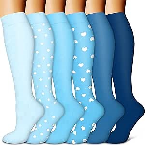 Amazon.com: BLUEENJOY Copper Compression Socks for Women & Men (6 pairs) - Best Support for Nurses, Running, Hiking, Recovery : Clothing, Shoes & Jewelry