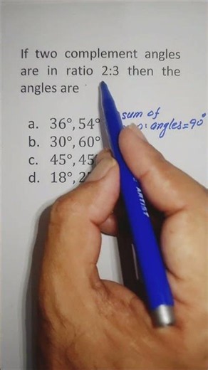 How to Solve Ratio of Complementary Angles #shortvideo #maths #mathematics #education #shortsviral
