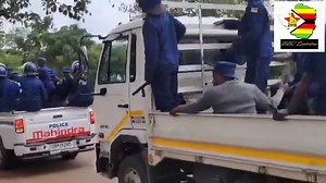 UPDATE: Riot police dispersing people who were about to gather at Robert Mugabe square | BBC Zimbabwe