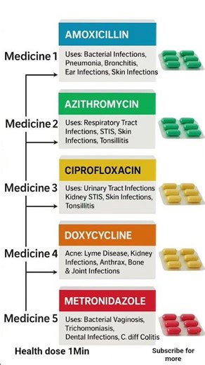 1️⃣ Top 5 Antibiotics2️⃣ Most Used Antibiotic Medicines3️⃣ Antibiotics & Their Used#shorts #viral