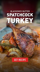 Blackened Butter Spatchcock Turkey right on the Kamado Joe🔥 Get the full recipe: https://www.kamadojoe.com/blogs/recipes/blackened-butter-spatchcock-turkey | Kamado Joe