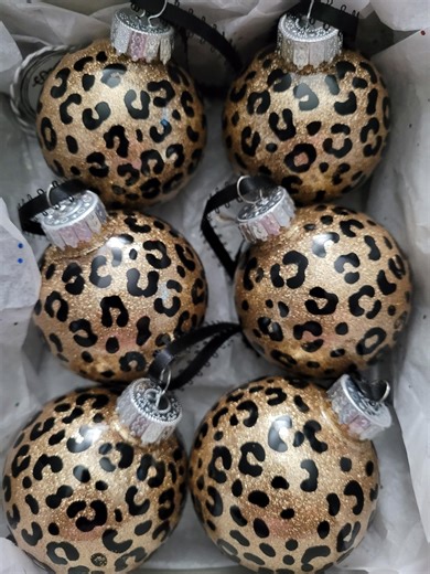 Leopard Print Ornaments - Set of 6 - Etsy