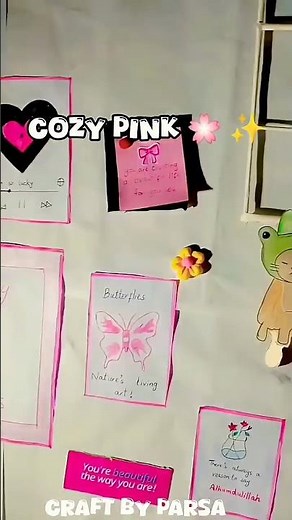 Cozy Pink Wall Decor ✨ | Aesthetic & Girly Vibes for Your Room 💖 #diy #shorts