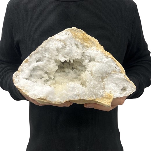 Large Natural Broken Moroccan Geode White | Clear Quartz Crystals 9.5” 13.4 Lbs - Etsy