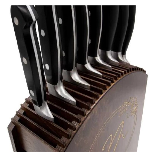 Laser Engraved Floral Monogram Knife Block, Personalized Wooden Knife Holder - Etsy