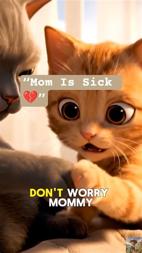 Tiny Kitten Saves His Sick Mom 🥺❤️ #Shorts#ai #animatedshort