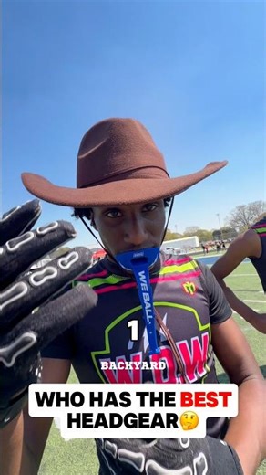 Who has the BEST headgear‼️🤔 #drip #footballshorts #footballplayer #footballskills #blur #memes