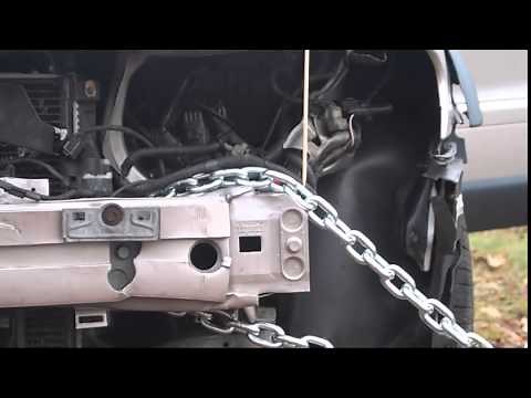 Volvo XC70 Frame Straightening at Home, Using Trees