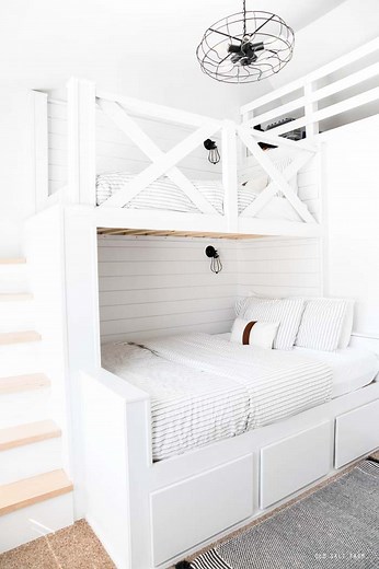 DIY Built-in Bunk Beds with Stairs