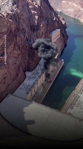 Explosion at Hoover dam after electrical transformer catches on fire | USA TODAY #Shorts