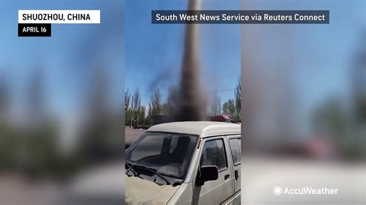Watch as a powerful, nearly 100-foot high dust devil forms