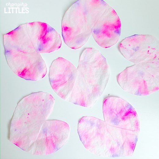 Coffee Filter Hearts - Engaging Littles