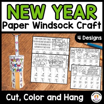 New Year Windsock Craft – Cut, Color & Hang Winter Art Activity for Kids