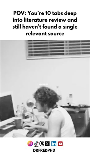 Dissertation Writing Service | Coach on Instagram: "You’ve opened 10 tabs, 4 PDFs, and 3 databases… and still haven’t found a single article that actually fits your topic 😩 If your literature review feels like an endless scavenger hunt, I can help you narrow down the right sources, structure your arguments, and save hours of frustration. DM “REVIEW” to get expert help with your dissertation or thesis. #gradschoollife #phdstudent #gradschoolproblems #drfredphd #academiclife #phdjourney #disserta