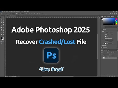 Adobe Photoshop 2025 - Recover Unsaved/Crashed Project - Photoshop Hacks