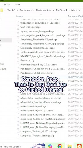 Cleaning Sims 4 Mods for Ramadan Preparation