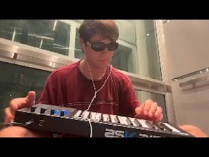 making elevator music in an elevator
