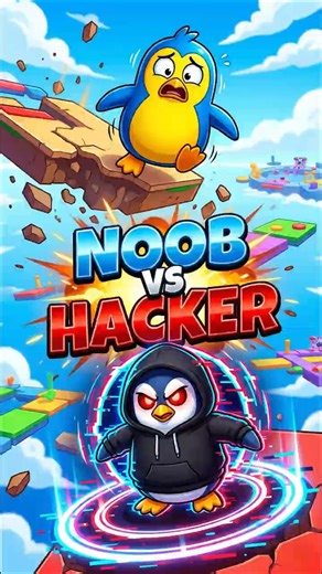NOOB vs PRO vs HACKER in roblox knockout 🐧 #roblox #knockout