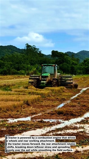 Agricultural Tractor: Leveling Paddy Fields After Harvest!