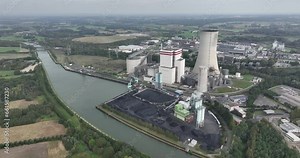 Drone view of Lunen Coal-Fired Power Plant in Germany