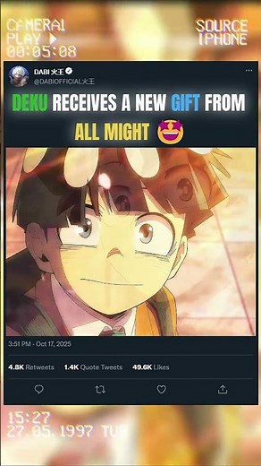 DEKU receives a NEW GIFT from ALL MIGHT 🤩 | #animeedit #myheroacademia #bnha