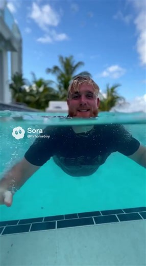 Jake Paul fell into a pool