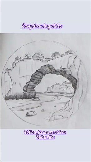 Beautiful easy landscape drawing step by step #drawing #art #sketch #stepbystep #shorts #landscape