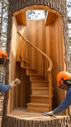 I Built a Secret Treehouse Inside a Giant Tree!