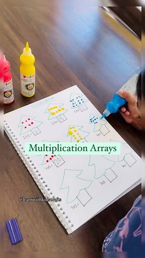 Nisha Yadav| Your Key to Easy Learning Activities on Instagram: "SAVE this multiplication activity with a Christmas twist! Have your child dot the Christmas tree to create multiplication arrays and see how many ‘ornaments’ fill each row and column! 🌟 Watch them light up as they discover the fun in math! ✨ Tap to get started and save this for a festive math activity! 🎉 #HolidayMath Practicing multiplication arrays is a helpful because: Visual Representation: Arrays give kids a concrete way to s