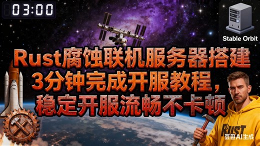 Rust 服务器搭建 3 分钟极速开服！Rust 联机不卡顿秘诀