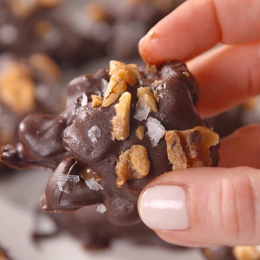 1M views · 19K reactions | Salted Caramel Walnut Chocolate Clusters...