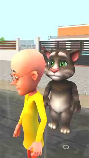 🤯🚨 patlu or talking tom car 🚗 le ke bhage 😲🔥 #cartoon #talkingtom