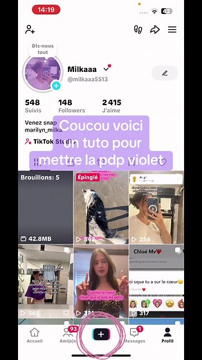Tuto pour mettre sa photo de profil violette