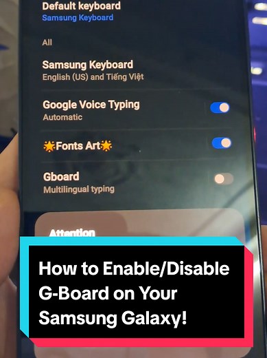Enable or Disable G-Board on Samsung Galaxy Devices