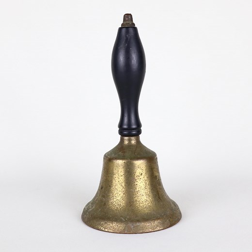 Brass Hand Held Bell School Church Dinner Service Call Bell Wood Handle Antique 6.75" Tall - Etsy