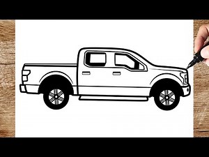 How To Draw Ford F-150 Pickup Truck Step By Step - Ford Drawing
