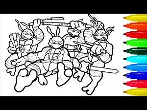 TEENAGE MUTANT NINJA TURTLES # 7 Coloring Pages | Colouring Pages For Kids With Colored Markers