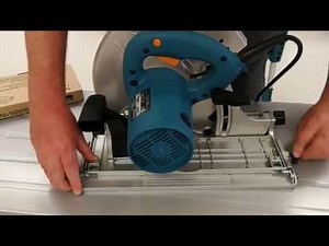 De 5903R cirkelzaag op de geleiderail adapter monteren