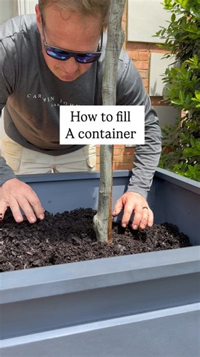 This is probably one of the most asked questions we get! How to fill a container? I love to use bark or soil conditioner for the bottom portion depending on how large the container is and fill the rest up with a really good potting soil! | Carmen Johnston Gardens